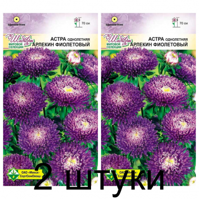 Семена. Астра Арлекин Фиолетовый 0.2г -2шт