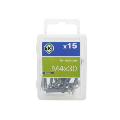 Винт мебельный 4х30 шлиц KOMBI, цинк (уп=15шт) B006636_BOX