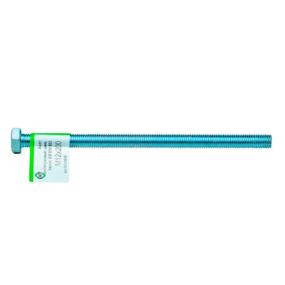 Болт 6-гранный М12х200, прочн. 8.8, цинк, DIN933 ЕКТ (с этик./1шт)