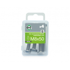 Болт 6-гранный M8х50, DIN933, НЕРЖ. СТАЛЬ, ЕКТ (уп=4шт)